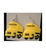 SCHOOL BUS EARRINGS-Big Yellow Driver Gift Teacher Charm Jewelry - £4.70 GBP