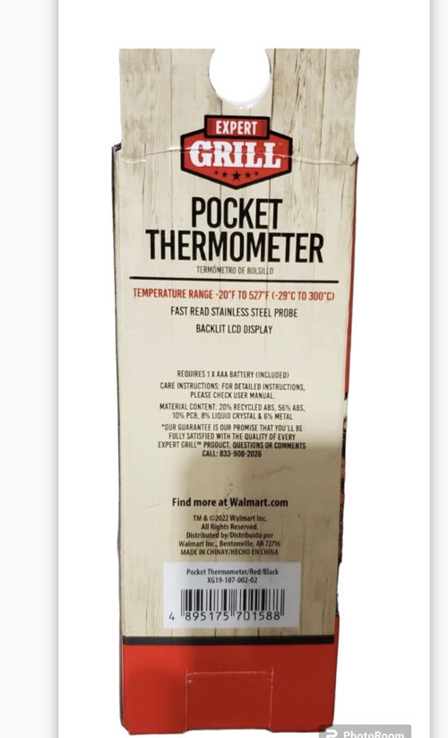 one Expert Grill Pocket Digital Instant Read Meat Grilling Thermometer New Item image 2