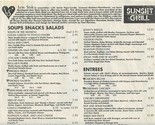 Sunset Grill Menus Belcourt Ave Nashville Tennessee 1990&#39;s Randy Rayburn  - £32.70 GBP