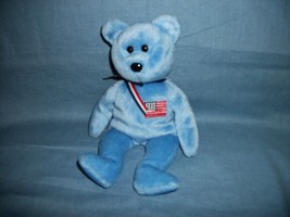 TY Beanie Babies America The Blue Bear With Tush Tag Only 2001 - £2.01 GBP