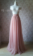 Coral Pink Maxi Tulle Skirt Outfit Wedding Bridesmaid Custom Size Tulle Skirt image 10