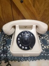 Vintage bakelite white ivory telephone, rotary bakelite phone, landline ... - $100.00