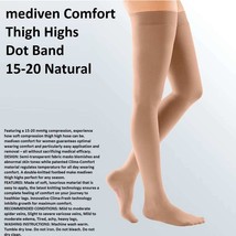 mediven Comfort Petite Thigh Highs Dot Band 15-20 Natural Size II - $33.95