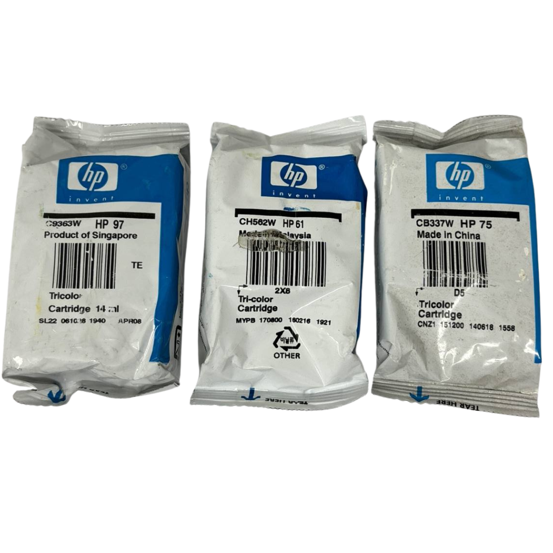 Lot of 3 HP Ink Cartridge CB337W CH562W C9363W Tri-Color For Deskjet Off... - $14.40