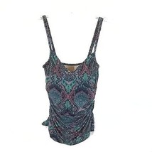 NWOT Womens Size 4 Garnet Hill Mosaic Ruched Surplice Tankini Top - $24.49