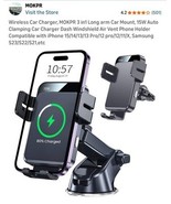 Wireless Car Charger, MOKPR Auto-Clamping Car Mount 15W/10W/7.5W Fast Ch... - $538.61 MXN