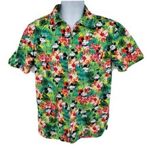 Disney Hawaiian Cruise Floral Shirt Size S Retro Mickey Mouse - £42.20 GBP