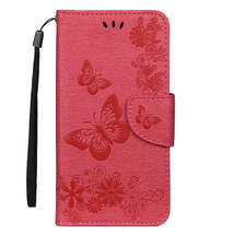 Anymob iPhone Pink Fashion Flip Case Butterfly Print Card Slot Wallet Leather - £21.45 GBP