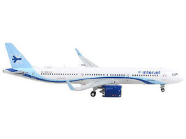 Airbus A321neo Commercial Aircraft Interjet White w Blue Stripes Tail 1/400 Diec - £43.71 GBP
