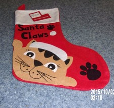 Simply Holiday Cat Design Santa Claws Christmas Stocking  16 In Kitten Brand New - £9.07 GBP