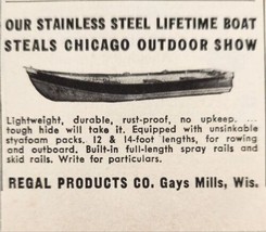 1949 Print Ad Regal Stainless Steel Lifetime Boats Made in Gays Mills,Wisconsin - £5.58 GBP