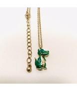 Girls Enamel Alligator Pendant Charm Gold Tone 16&quot; Necklace Lobster Claw... - £10.35 GBP