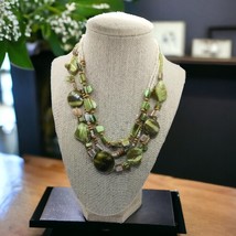 3 strand beaded shell / mother of pearl necklace - $25.00