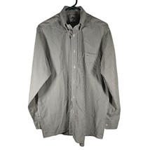 Lacoste Men&#39;s Button Down Long Sleeve Casual Shirt Gray White Plaid Size 40 - $345.94 MXN