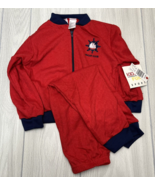 Vintage Kids Pants and Full Zip Long Sleeve Shirt Red Size 4T Yacht Club - $12.19