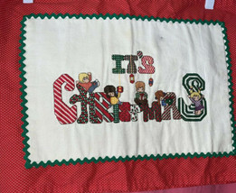 It’s Christmas Colorful Children Embroidered Embroidery Finished Piece - £57.99 GBP