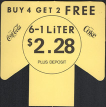 Vintage 1970&#39;s Special Deal Coca Cola Carton Insert Sign - Buy 4 Get 2 F... - $4.00
