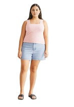 Women Tank Top Peach Square-Neck Ribbed Sleeveless Tank Size One Size - $12.76