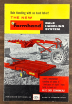 Farmhand Bale Handling System 60&#39;s Dealer Sales Brochure Tractor Loader ... - $19.79