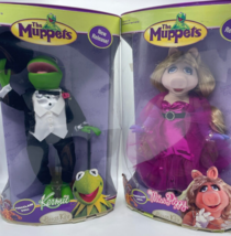 The Muppets Kermit the Frog &amp; Miss Piggy 12&quot; Porcelain Dolls Brass Key 2006 - £45.83 GBP