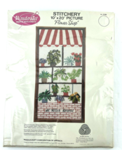 WonderArt Needlecraft Embroidery Kit Flower Shop No. 5106 Plants in a Window - $49.59