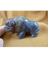 Y-BUF-743) Red yellow purple jasper BUFFALO ranch bison gemstone figurin... - $32.05 CAD