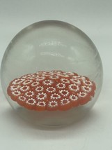 Vintage Hand Blown Italian Murano Millefiori Art Glass Paperweight No Tag - £29.05 GBP