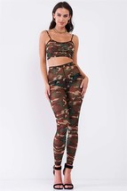 Sexy Sheer Mesh Sleeveless Crop Top &amp; High Waist Legging Set - £13.05 GBP