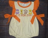 NEW Boutique Zoo Animals Monkey Giraffe Baby Girls Romper Jumpsuit 3-6 M... - £11.85 GBP