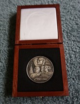 925 SILVER TABLE MEDAL 50 YEARS OF SOVIET AUTHORITY IN WOOD BOX GREAT CO... - £275.22 GBP