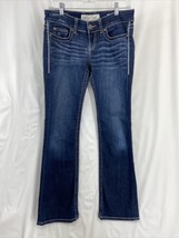BKE Stella Women Denim Jeans 27x31 1/2 Bootcut Stretch Whisker Faded Distressed - £22.35 GBP