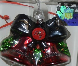 Boelter Topperscot NFL Blown Glass Holiday Glitter Bells Tampa Bay Buccaneers image 2