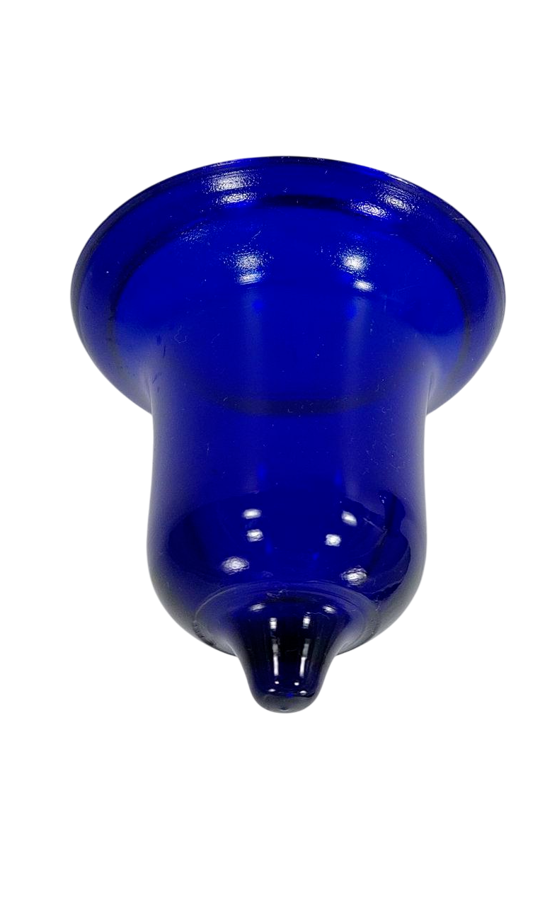 4&quot; Greek Orthodox Cobalt Blue Bell Cut Glass No Fade Votive Vigil Oil La... - $13.72