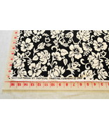 &#39;Black &amp; White Vintage Tropical Floral 1997 Cotton Fabric Tropical Tradi... - £6.34 GBP