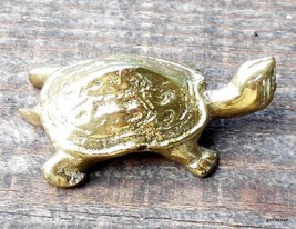 Brass Turtle Paperweight 2.5&quot; Nose to Tail Made in Hong Kong - £19.41 GBP
