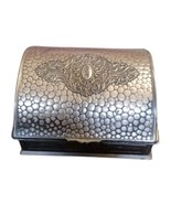 Vintage Silverplate Jewelry Trinket Footed Box Red Velvet Lined Made In ... - $225.20 MXN