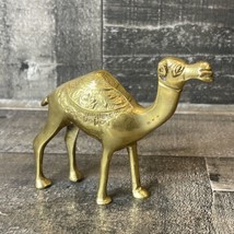 Vintage Bronze Brass Camel Decorative Etched Figurine / Figure / Statue - $39.60