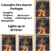 NEW (5) Packs FIRE STARTER INSTAFIRE Great Fireplace Campfire Charcoal E... - £6.99 GBP