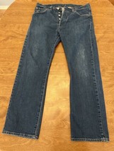 Levis 501 Original Straight Leg Button Fly Men 90s Vintage StoneWash Jeans 34x29 - £34.88 GBP
