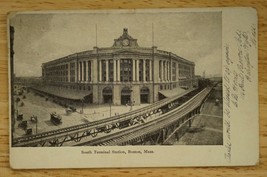 Vintage UDB Postcard South Terminal Railroad 1906 Station Cancel Boston MA - £8.59 GBP