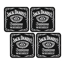 Jack Daniels Rubber Mat Coaster Set Black - $25.98