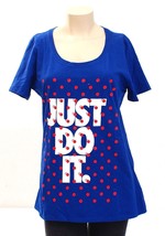 Nike Blue Just Do It Scoop Neck Short Sleeve Tee T-Shirt Women&#39;s L  NWT - £29.90 GBP