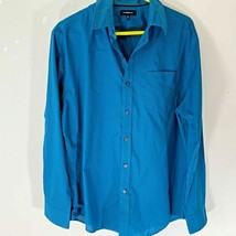 Croft &amp; Barrow Womens Sz M Blue Button Up Shirt Top Blouse - $7.62