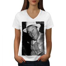 Wellcoda Bing Crosby Celebrity Womens V-Neck T-shirt, Famous Graphic Design Tee - £16.02 GBP