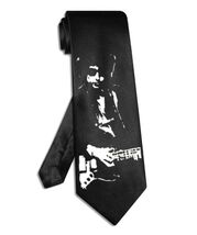 Bob Dylan sunglasses necktie black satin silk hand-painted tie - $28.00