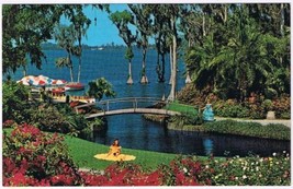 Postcard Roses &amp; Bougainvillea Tropical Beauty Cypress Gardens Florida - £2.33 GBP