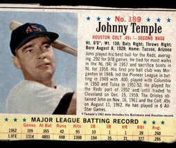 1963 Post Cereal #189 Johnny Temple VGEX-B107R12 - £38.70 GBP