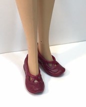 Modern Barbie Deep Berry Doll Shoes Flats Slip On - £7.59 GBP