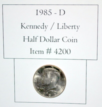 1985 D, Kennedy Half Dollar, # 4200, Half Dollar Coin, vintage coins, ra... - £9.89 GBP
