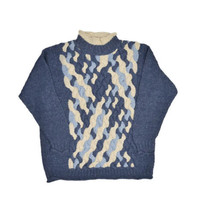 Vintage Newport News Cableknit Sweater Womens S Woven Ramie Roll Neck Jumper - £15.17 GBP